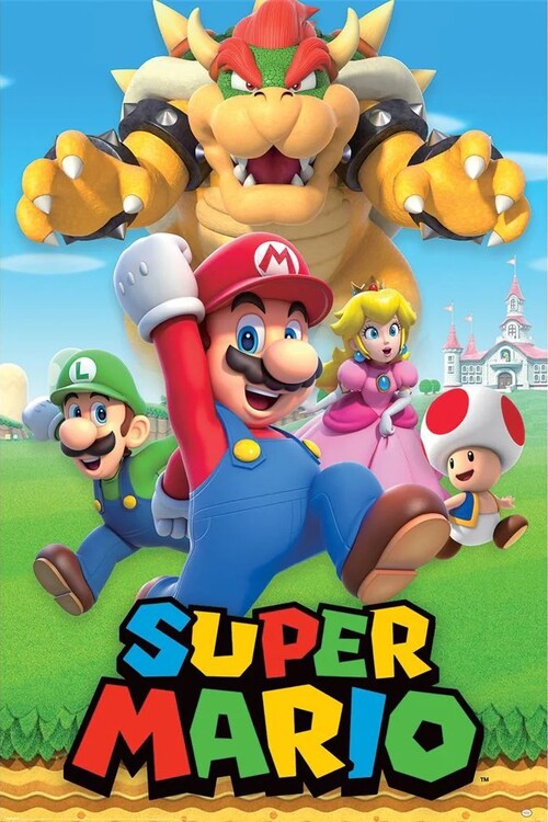 Super Mario - Character Montage Poster, Plakat, 61 × 91.5 cm