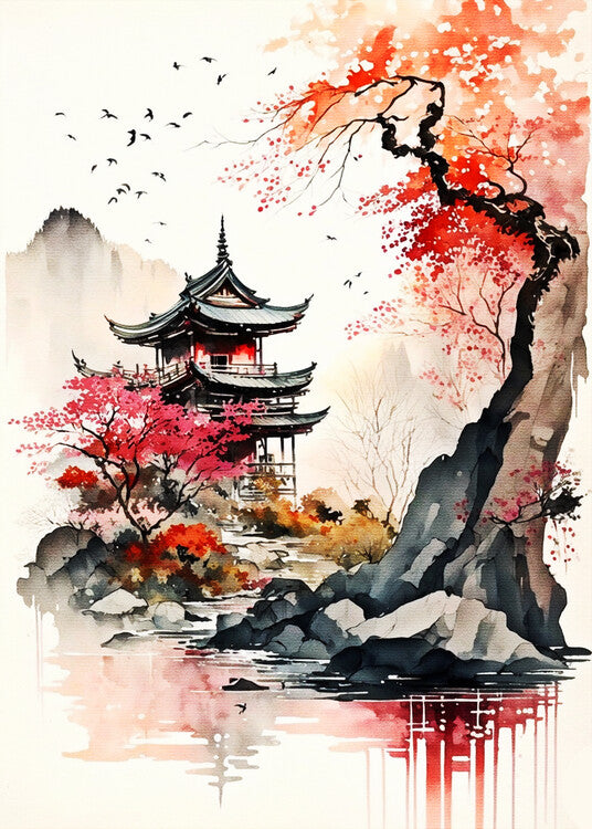 Leinwand Poster, Bilder Japan Art Style, 65 × 90 cm