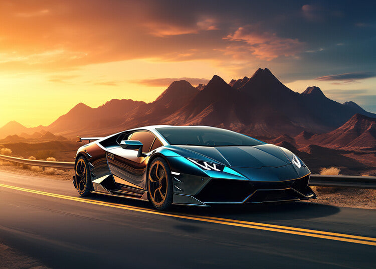Leinwand Poster, Bilder Lamborghini Car, 90 × 65 cm