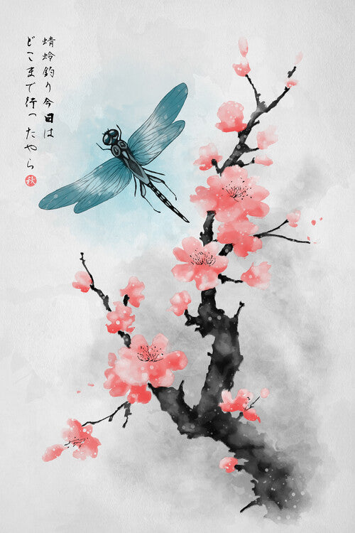 Leinwand Poster, Bilder Ink Dragonfly, 60 × 90 cm