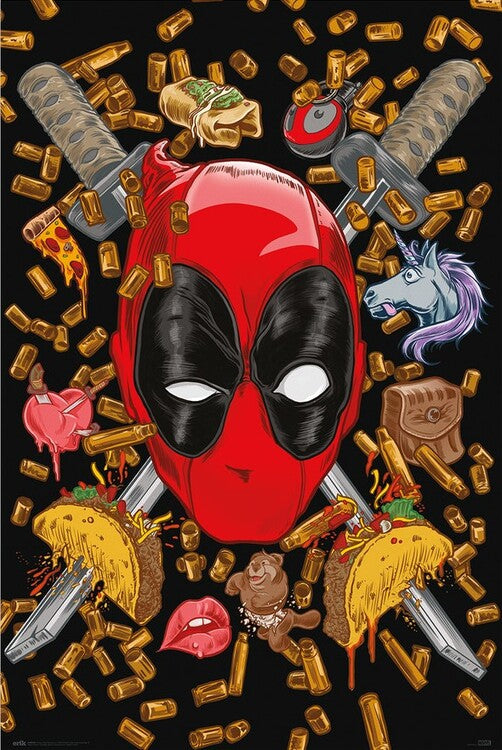 Deadpool - Bullets and Chimichangas Poster, Plakat, 61 × 91.5 cm