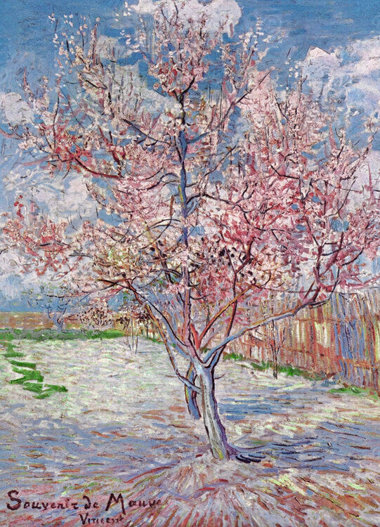 Kunstdruck Souvenir de Mauve - Pink Peach Tree in Blossom, 1888, Vincent van Gogh, 24 × 30 cm