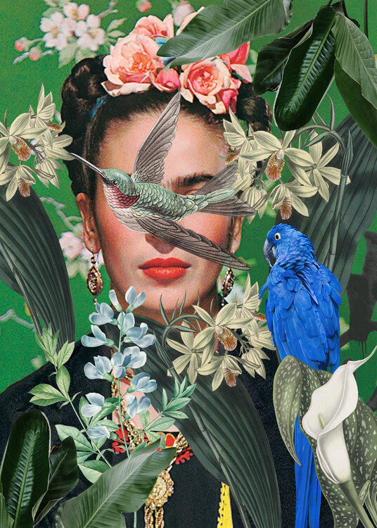 Leinwand Poster, Bilder Frida Kahlo collage art, 65 × 90 cm