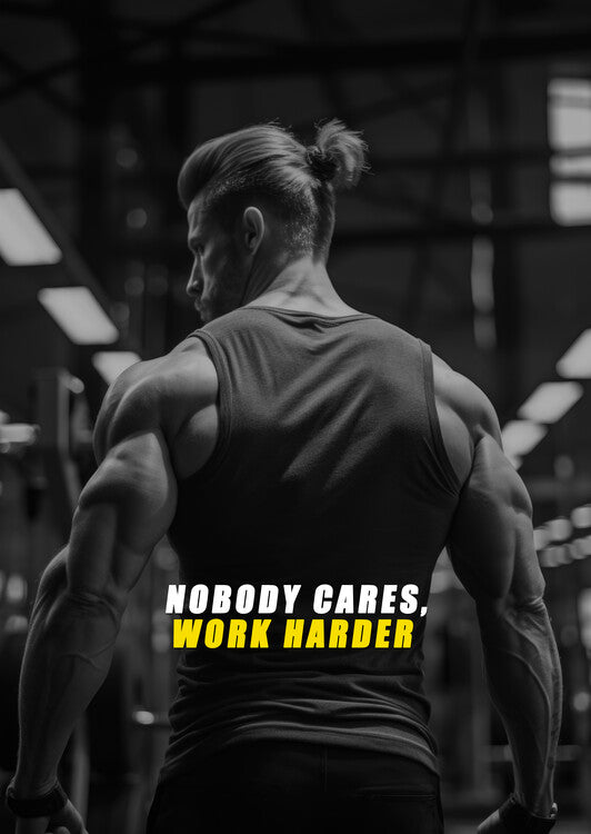 Leinwand Poster, Bilder Motivation - Nobody cares, work harder, 65 × 90 cm