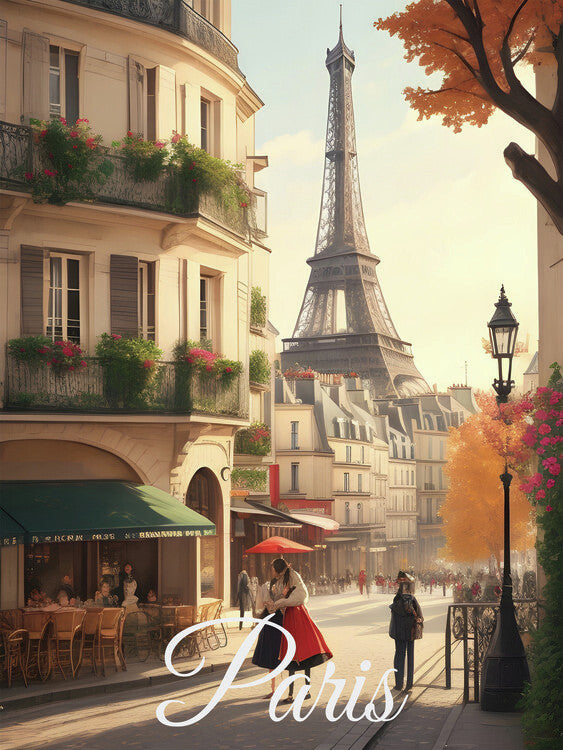 Leinwand Poster, Bilder Eiffel Tower Paris France Travel Print, 55 × 75 cm