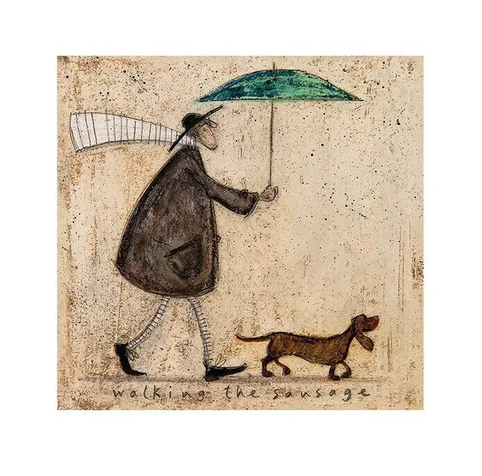 Kunstdruck Sam Toft - Walking The Sausage, 40 × 40 cm
