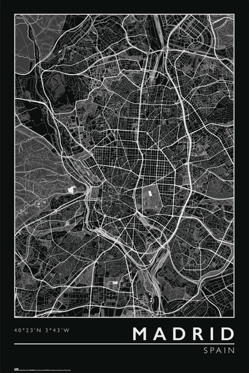 Madrid - City Map Poster, Plakat, 61 × 91.5 cm