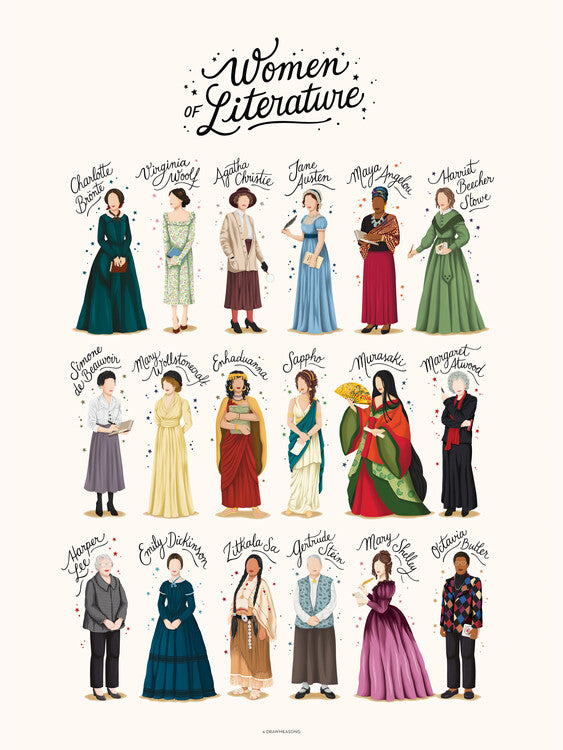 Leinwand Poster, Bilder Women of Literature, Nour Tohme, 60 × 80 cm