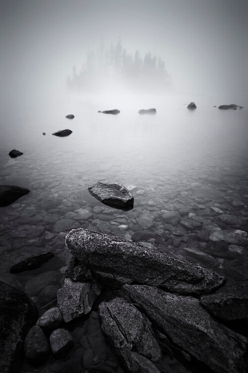 Leinwand Poster, Bilder Misty Lake, Lydia Jacobs, 60 × 90 cm