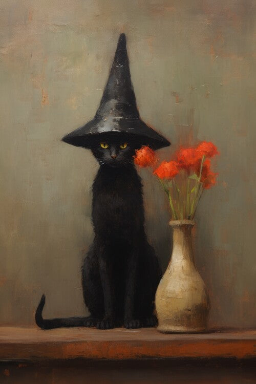 Leinwand Poster, Bilder The Witches Cat Dark Arts, 60 × 90 cm