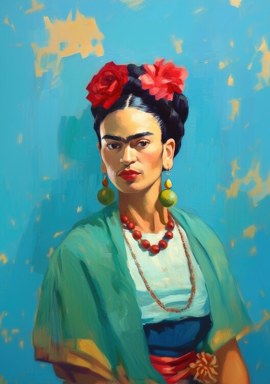 Leinwand Poster, Bilder Frida Kahlo Poster - Frida Kahlo Kunstdruck, 65 × 90 cm