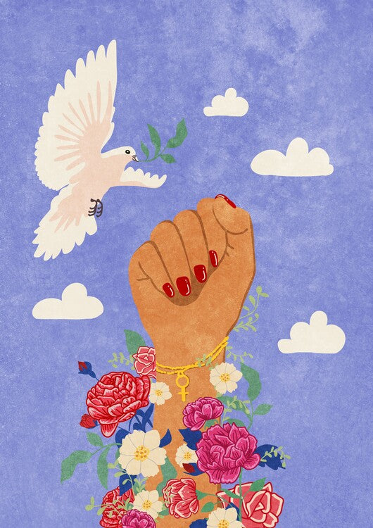 Leinwand Poster, Bilder Feminist Fist, Raissa Oltmanns, 65 × 90 cm