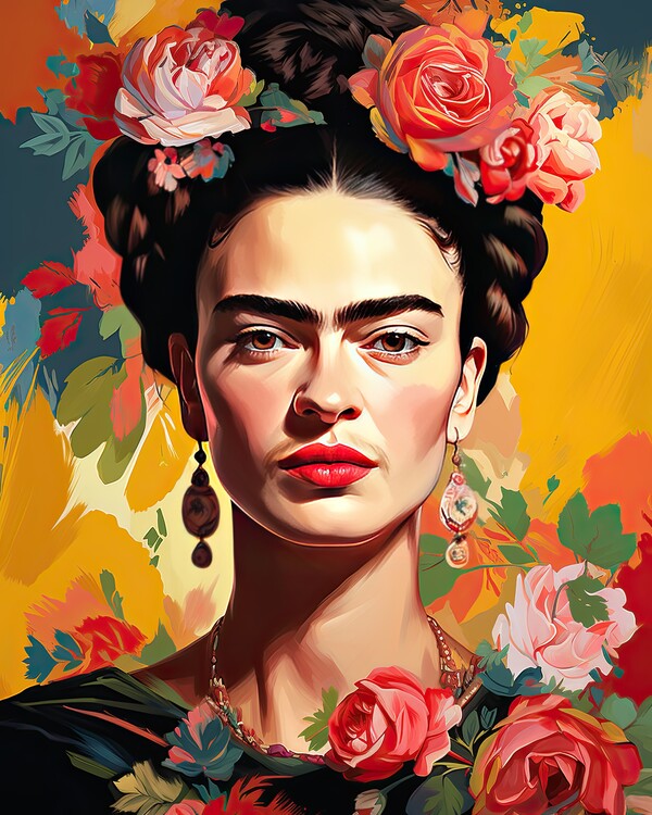 Leinwand Poster, Bilder Frida Kahlo Poster - Frida Kahlo Kunstdruck, 70 × 90 cm