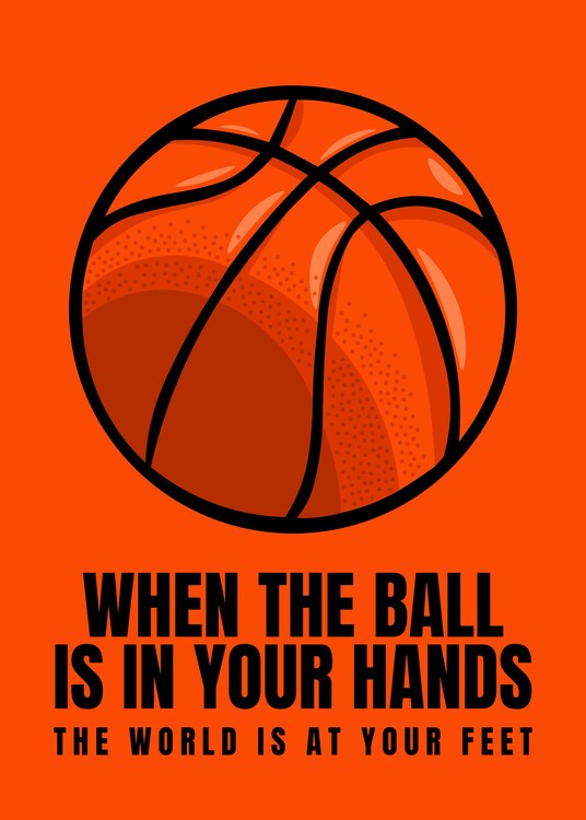 Leinwand Poster, Bilder Basketball Motivation, 65 × 90 cm