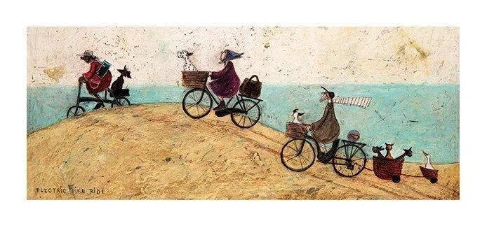 Kunstdruck Sam Toft - Electric Bike Ride, 100 × 50 cm