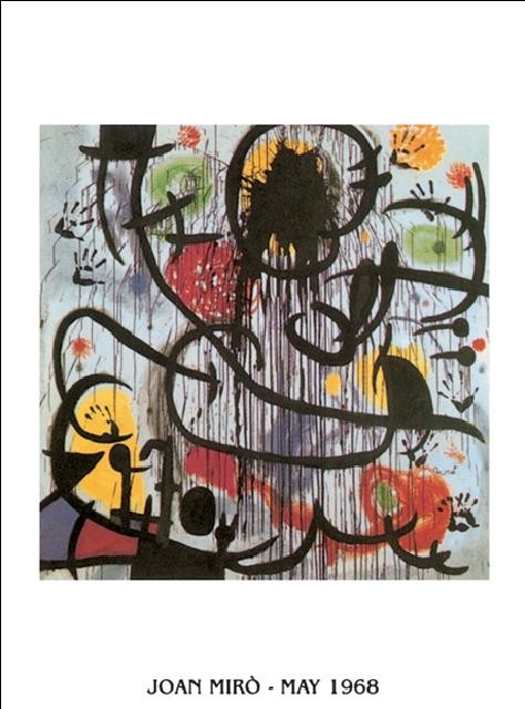 Kunstdruck May 1968, Joan Miró, 60 × 80 cm
