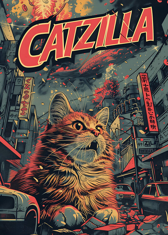 Leinwand Poster, Bilder Catzilla World of Monsters, 65 × 90 cm