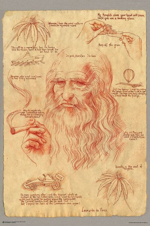 Leonardo Smoking Pot, Leonardo Da Vinci Poster, Plakat, 61 × 91.5 cm