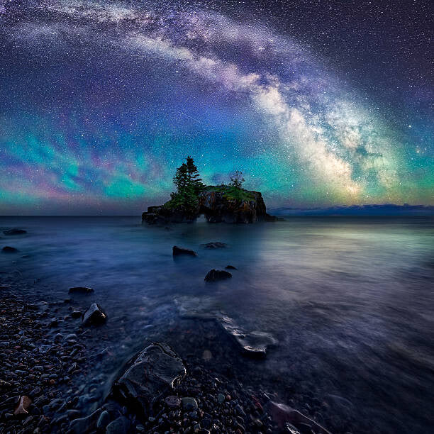 Leinwand Poster, Bilder Milky Way Over Hollow Rock, Matt Anderson Photography, 70 × 70 cm