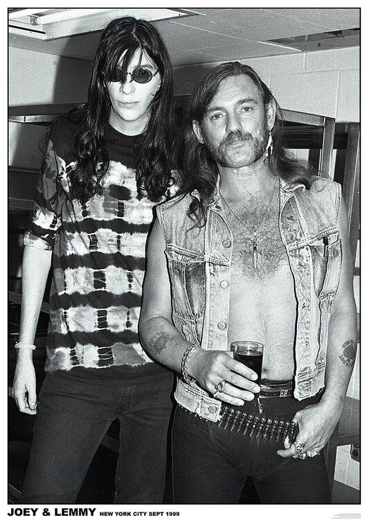 Joey Ramone & Lemmy Btheone - Back of a pub Poster, Plakat, 59.4 × 84.1 cm