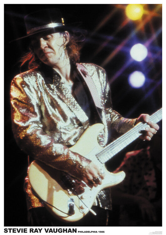 Stevie Ray Vaughan - Philadelphia 1986 Poster, Plakat, 59.4 × 84.1 cm