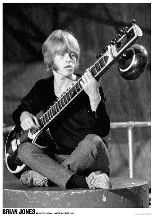 Rolling Stones / Brian Jones - Ready Steady Go / Sitar Poster, Plakat, 59.4 × 84.1 cm