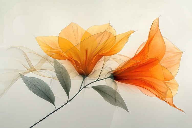 Leinwand Poster, Bilder Orange Flower, 90 × 60 cm
