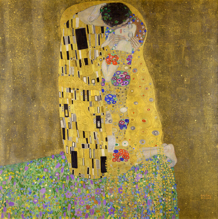 Der Kuss, Gustav Klimt Poster, Plakat, 40 × 40 cm