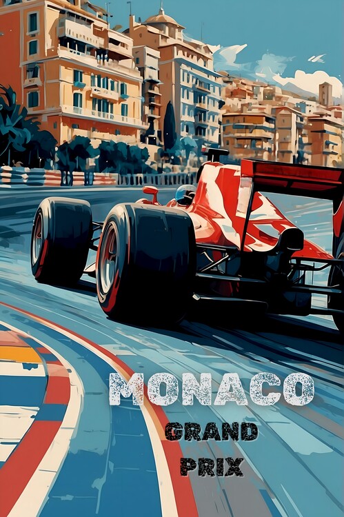 Leinwand Poster, Bilder Monaco Grand Prix Abstract: Racing Art Prints, 60 × 90 cm