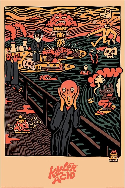 Killer Acid - Edvard Munch Scream Poster, Plakat, 61 × 91.5 cm