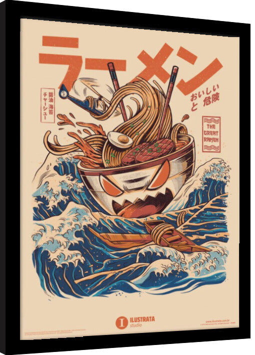 Ilustrata - The Great Ramen Gerahmte Poster, Bilder, 34.3 × 44.5 cm