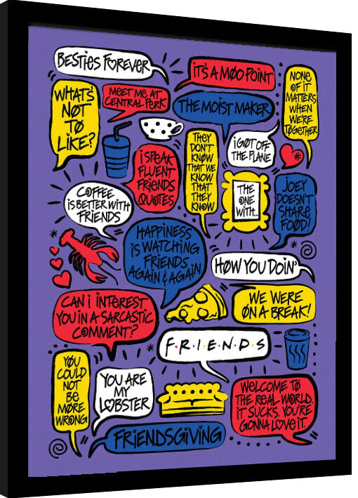 Friends 30 Years - Quotes Gerahmte Poster, Bilder, 34.3 × 44.5 cm