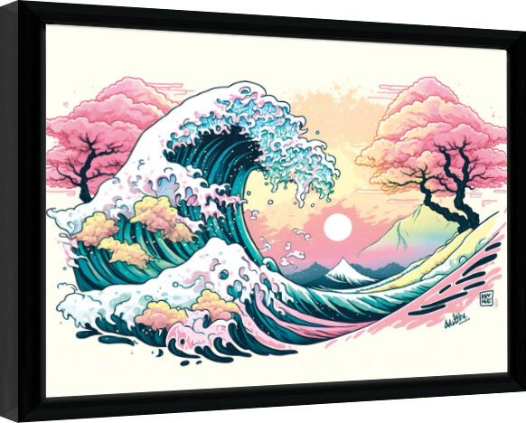 Wave Collection - Pastel Waves Gerahmte Poster, Bilder, 44.5 × 34.3 cm