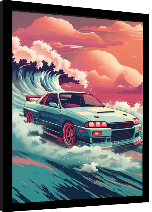 Wave Collection - Wave Cars Hakosuka Gerahmte Poster, Bilder, 34.3 × 44.5 cm