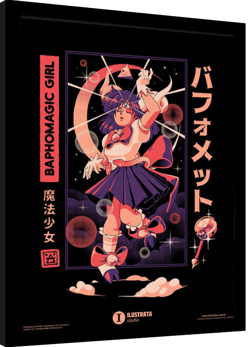 Ilustrata - Baphomet Girl Gerahmte Poster, Bilder, 34.3 × 44.5 cm