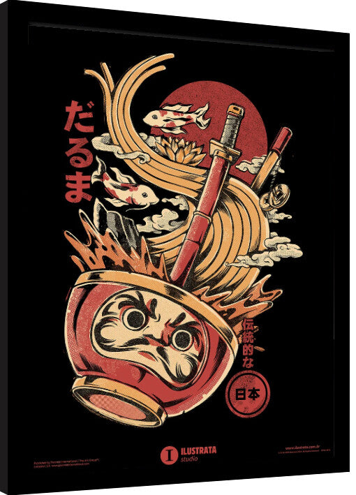 Ilustrata - Darumas Ramen Gerahmte Poster, Bilder, 34.3 × 44.5 cm