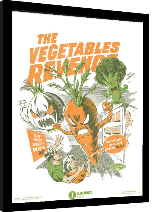 Ilustrata - Eat Your Vegetables Gerahmte Poster, Bilder, 34.3 × 44.5 cm