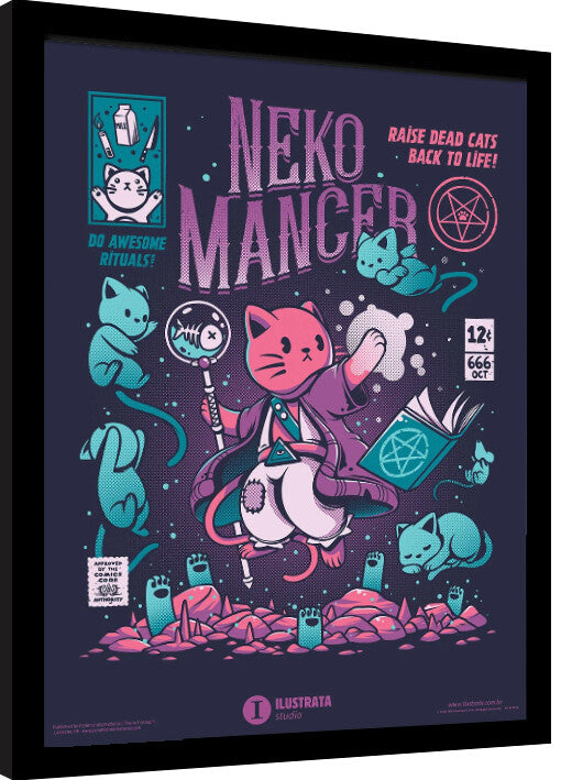 Ilustrata - Nekomancer Gerahmte Poster, Bilder, 34.3 × 44.5 cm