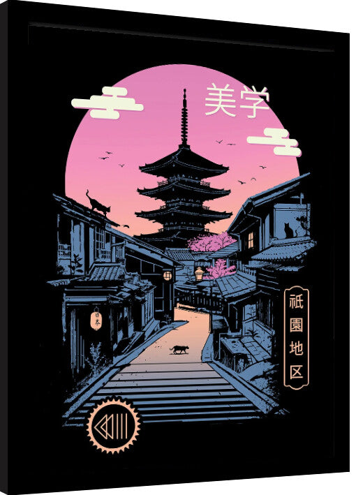 Vincent Trinidad - Pagoda Wave Aesthetics Gerahmte Poster, Bilder, 34.3 × 44.5 cm