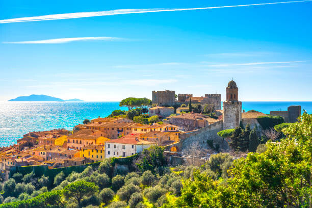 Leinwand Poster, Bilder Castiglione della Pescaia, old town and, StevanZZ, 90 × 60 cm