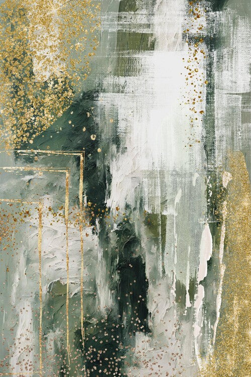 Leinwand Poster, Bilder Green and Gold Moment II, Sally Ann Moss, 60 × 90 cm