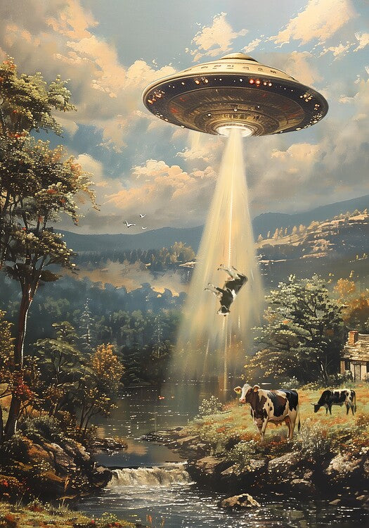Leinwand Poster, Bilder Alien Cow-spiracy, 70 × 100 cm