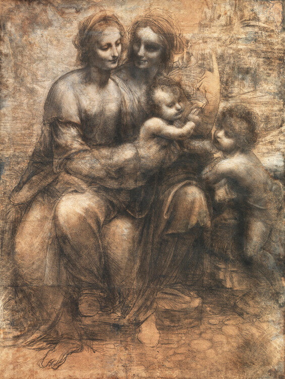 The Virgin and Child with Saint Anne, and the Infant Saint John the Baptist, Leonardo da Vinci Poster, Plakat, 30 × 40 cm