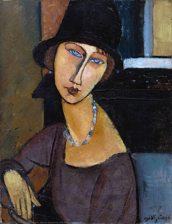 Jeanne Hebuterne wearing a hat, Amedeo Modigliani Poster, Plakat, 30 × 40 cm