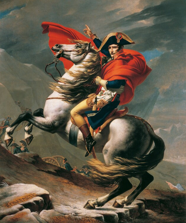 Napoleon Crossing the Alps on 20th May 1800, Jacques Louis David Poster, Plakat, 33.5 × 40 cm