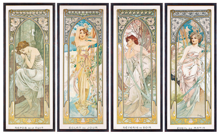 The Times of the Day (1899), Alfons Mucha Poster, Plakat, 40 × 24.5 cm
