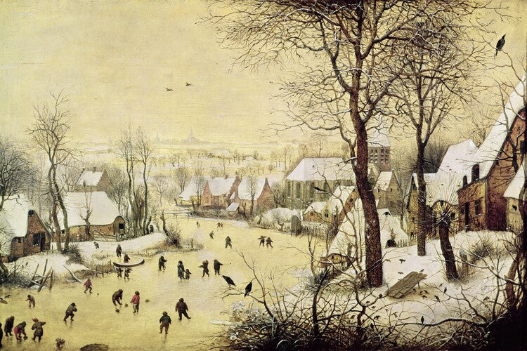 Winter Landscape with Skaters and a Bird Trap, Pieter the Elder Bruegel Poster, Plakat, 40 × 26.7 cm