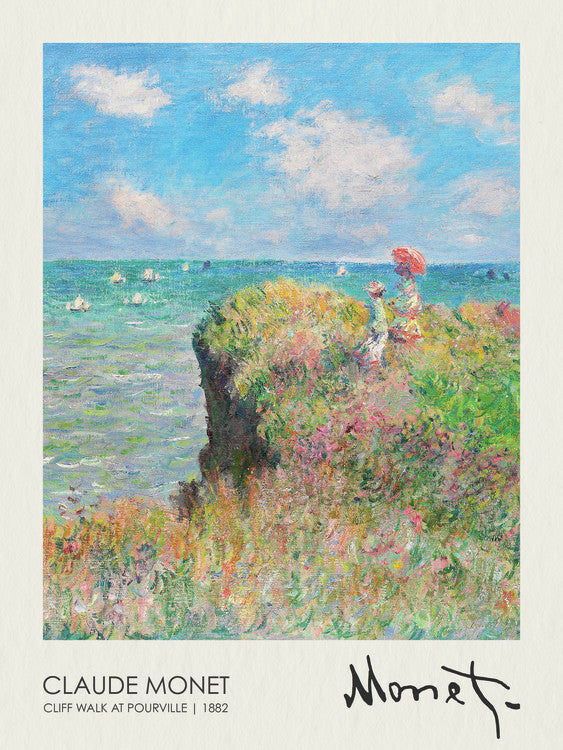 Cliff Walk at Pourville (1882), Claude Monet Poster, Plakat, 30 × 40 cm