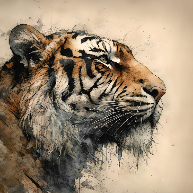 Leinwand Poster, Bilder tiger's head, 70 × 70 cm