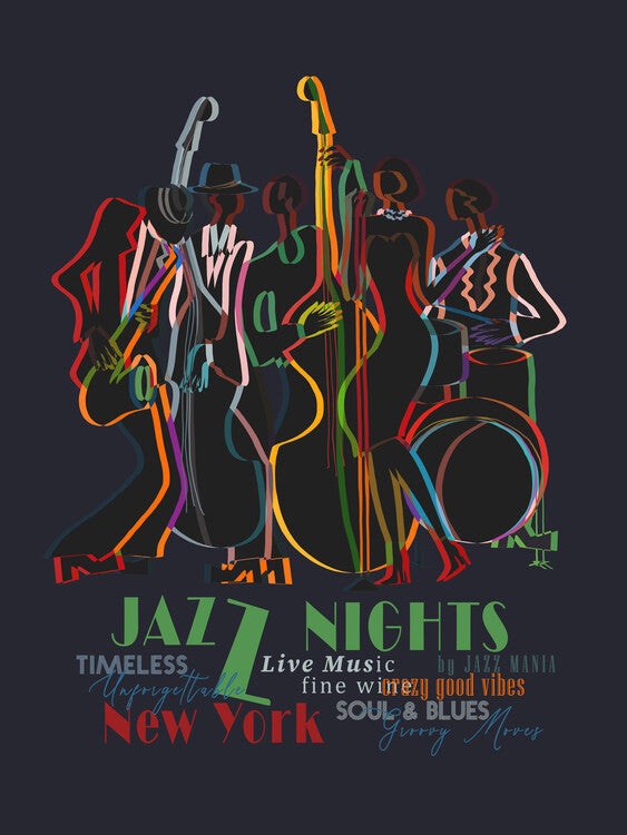 Leinwand Poster, Bilder Jazz Nights, 60 × 80 cm